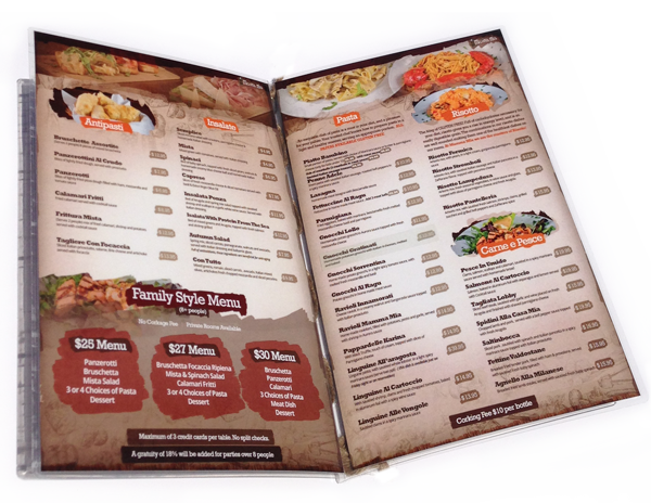 Laminated Menus